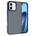 For iPhone 17 Kalebol Metal Lens Frame Frosted PC Phone Case(Navy Blue) - 1