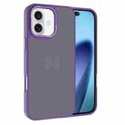For iPhone 17 Kalebol Metal Lens Frame Frosted PC Phone Case(Dark Purple) - 1