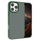 For iPhone 16 Pro Max Kalebol Metal Lens Frame Frosted PC Phone Case(Dark Green) - 1
