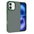 For iPhone 16 Plus Kalebol Metal Lens Frame Frosted PC Phone Case(Dark Green) - 1