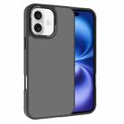 For iPhone 16 Kalebol Metal Lens Frame Frosted PC Phone Case(Black) - 1