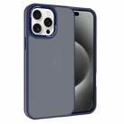 For iPhone 15 Pro Max Kalebol Metal Lens Frame Frosted PC Phone Case(Navy Blue) - 1