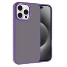 For iPhone 15 Pro Max Kalebol Metal Lens Frame Frosted PC Phone Case(Dark Purple) - 1