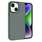 For iPhone 14 Kalebol Metal Lens Frame Frosted PC Phone Case(Dark Green) - 1