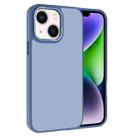 For iPhone 14 Kalebol Metal Lens Frame Frosted PC Phone Case(Sierra Blue) - 1