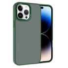 For iPhone 14 Pro Kalebol Metal Lens Frame Frosted PC Phone Case(Dark Green) - 1