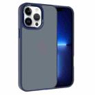 For iPhone 13 Pro Kalebol Metal Lens Frame Frosted PC Phone Case(Navy Blue) - 1