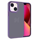 For iPhone 13 Kalebol Metal Lens Frame Frosted PC Phone Case(Dark Purple) - 1