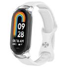 For Xiaomi Smart Band 9 / 8 Butterfly Buckle Silicone Watch Band with Transparent Case(White) - 1