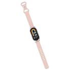 For Xiaomi Smart Band 9 / 8 Butterfly Buckle Silicone Watch Band with Transparent Case(Light Pink) - 3