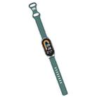 For Xiaomi Smart Band 9 / 8 Butterfly Buckle Silicone Watch Band with Transparent Case(Pine Green) - 3