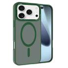 For iPhone 17 Pro Kalebol Metal Lens Frame MagSafe Frosted PC Phone Case(Dark Green) - 1