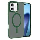 For iPhone 17 Kalebol Metal Lens Frame MagSafe Frosted PC Phone Case(Dark Green) - 1