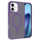 For iPhone 17 Kalebol Metal Lens Frame MagSafe Frosted PC Phone Case(Dark Purple) - 1