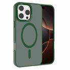 For iPhone 16 Pro Max Kalebol Metal Lens Frame MagSafe Frosted PC Phone Case(Dark Green) - 1