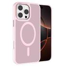 For iPhone 16 Pro Kalebol Metal Lens Frame MagSafe Frosted PC Phone Case(Pink) - 1