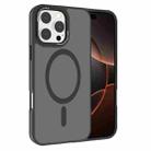 For iPhone 16 Pro Kalebol Metal Lens Frame MagSafe Frosted PC Phone Case(Black) - 1