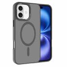 For iPhone 16 Kalebol Metal Lens Frame MagSafe Frosted PC Phone Case(Grey) - 1