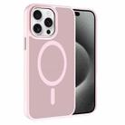 For iPhone 15 Pro Kalebol Metal Lens Frame MagSafe Frosted PC Phone Case(Pink) - 1