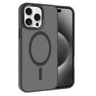 For iPhone 15 Pro Kalebol Metal Lens Frame MagSafe Frosted PC Phone Case(Black) - 1