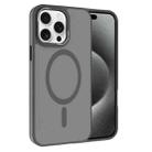 For iPhone 15 Pro Kalebol Metal Lens Frame MagSafe Frosted PC Phone Case(Grey) - 1