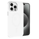 For iPhone 15 Pro Kalebol Metal Lens Frame MagSafe Frosted PC Phone Case(Frosted White) - 1