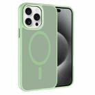 For iPhone 15 Pro Kalebol Metal Lens Frame MagSafe Frosted PC Phone Case(Matcha Green) - 1