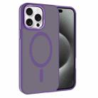 For iPhone 15 Pro Kalebol Metal Lens Frame MagSafe Frosted PC Phone Case(Dark Purple) - 1