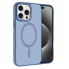For iPhone 15 Pro Kalebol Metal Lens Frame MagSafe Frosted PC Phone Case(Sierra Blue) - 1