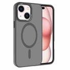 For iPhone 15 Plus Kalebol Metal Lens Frame MagSafe Frosted PC Phone Case(Grey) - 1