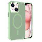 For iPhone 15 Plus Kalebol Metal Lens Frame MagSafe Frosted PC Phone Case(Matcha Green) - 1