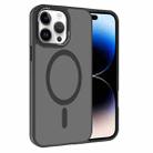 For iPhone 14 Pro Max Kalebol Metal Lens Frame MagSafe Frosted PC Phone Case(Black) - 1