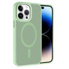 For iPhone 14 Pro Max Kalebol Metal Lens Frame MagSafe Frosted PC Phone Case(Matcha Green) - 1