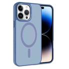For iPhone 14 Pro Max Kalebol Metal Lens Frame MagSafe Frosted PC Phone Case(Sierra Blue) - 1