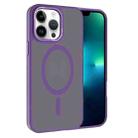 For iPhone 13 Pro Max Kalebol Metal Lens Frame MagSafe Frosted PC Phone Case(Dark Purple) - 1