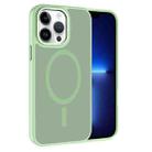 For iPhone 13 Pro Kalebol Metal Lens Frame MagSafe Frosted PC Phone Case(Matcha Green) - 1