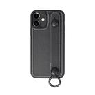 For iPhone 11 Top Layer Cowhide Shockproof Protective Case with Wrist Strap Bracket(Black) - 1