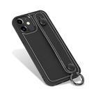 For iPhone 11 Top Layer Cowhide Shockproof Protective Case with Wrist Strap Bracket(Black) - 2