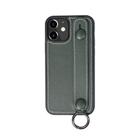 For iPhone 11 Top Layer Cowhide Shockproof Protective Case with Wrist Strap Bracket(Green) - 1