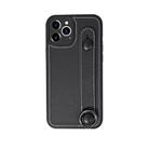 For iPhone 11 Pro Max Top Layer Cowhide Shockproof Protective Case with Wrist Strap Bracket(Black) - 1