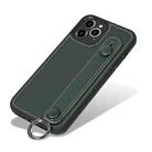 For iPhone 11 Pro Max Top Layer Cowhide Shockproof Protective Case with Wrist Strap Bracket(Green) - 2