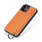 For iPhone 12 / 12 Pro Top Layer Cowhide Shockproof Protective Case with Wrist Strap Bracket(Brown) - 2