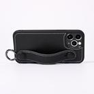 For iPhone 12 Pro Max Top Layer Cowhide Shockproof Protective Case with Wrist Strap Bracket(Black) - 3