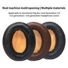 2pcs Insert Protein Leather Ice Silk Cloth Replacement Earpads For Sennheiser MOMENTUM 2.0(Black Yellow) - 2