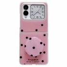 For Huawei Nova Flip Glitter Powder Dots Pattern Phone Case with Holder(Rose Red) - 1