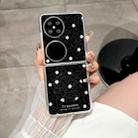 For Huawei Pocket 2 Glitter Powder Dots Pattern Phone Case with Holder(Black) - 2