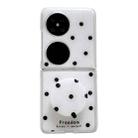 For Huawei P50 Pocket Glitter Powder Dots Pattern Phone Case with Holder(White) - 1