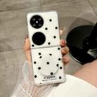For Huawei P50 Pocket Glitter Powder Dots Pattern Phone Case with Holder(White) - 2