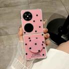 For Huawei P50 Pocket Glitter Powder Dots Pattern Phone Case with Holder(Rose Red) - 2