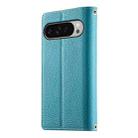 For Google Pixel 9 Pro XL / Pixel 10 Pro XL Stitching Multi-card Zipper Wallet Leather Phone Case with Short Strap(Blue) - 3
